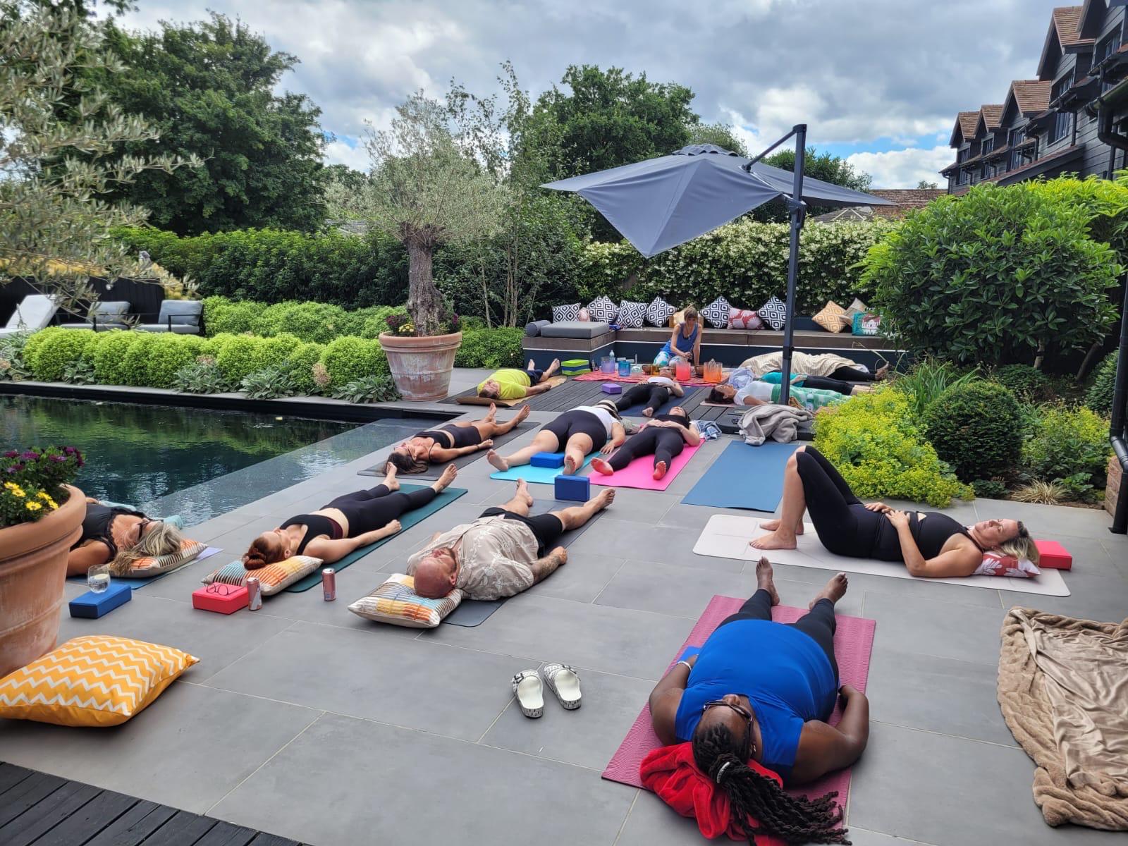 A wellness session in the garden