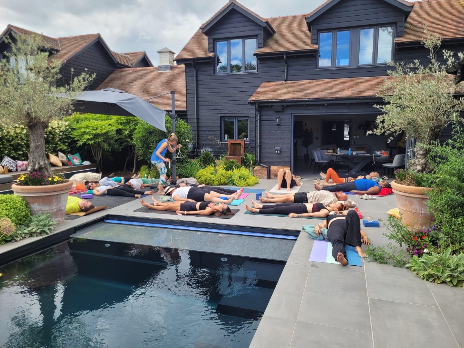 Women training and relaxing together near West Wickham