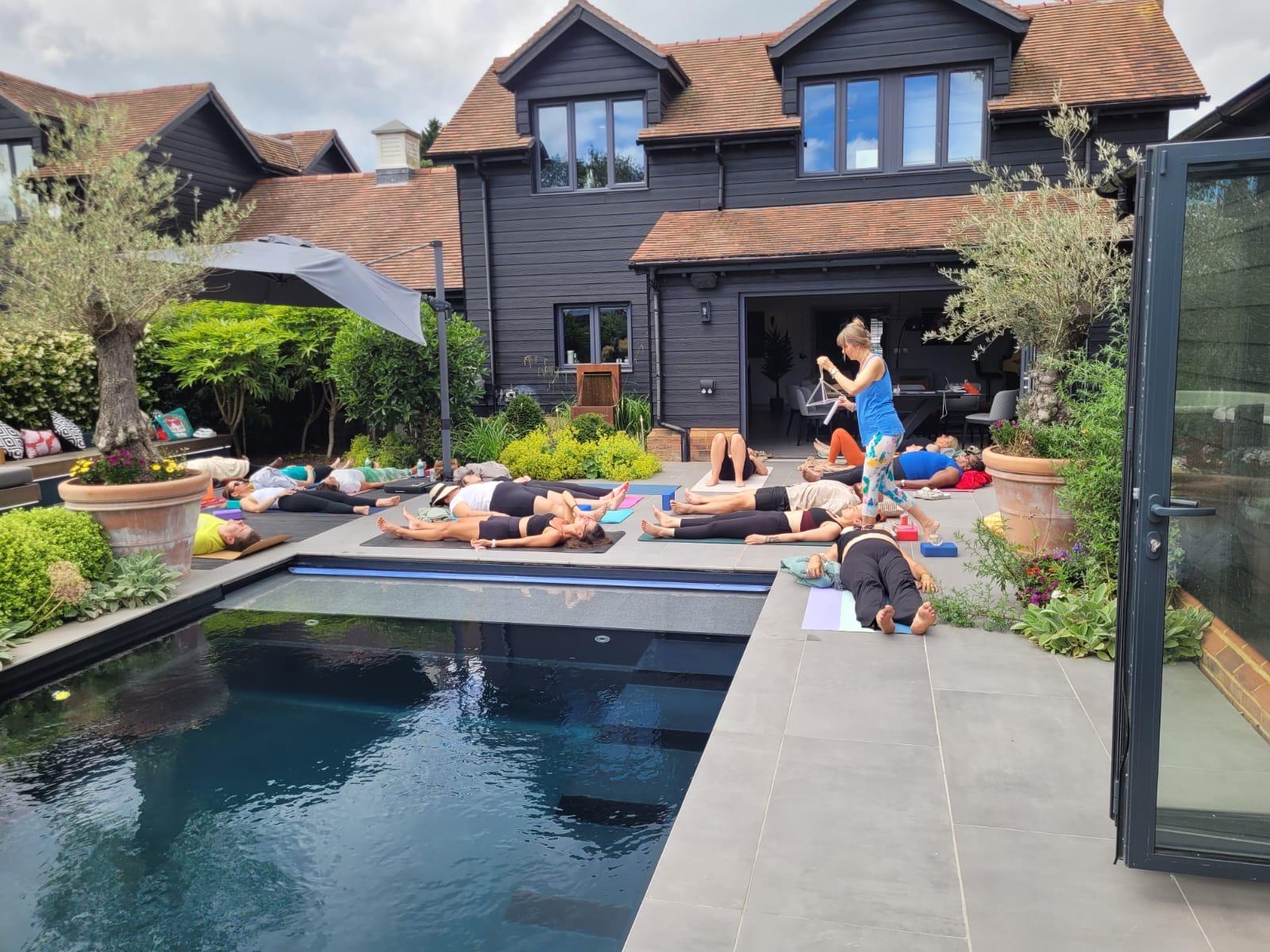 Women training and relaxing together near Croydon