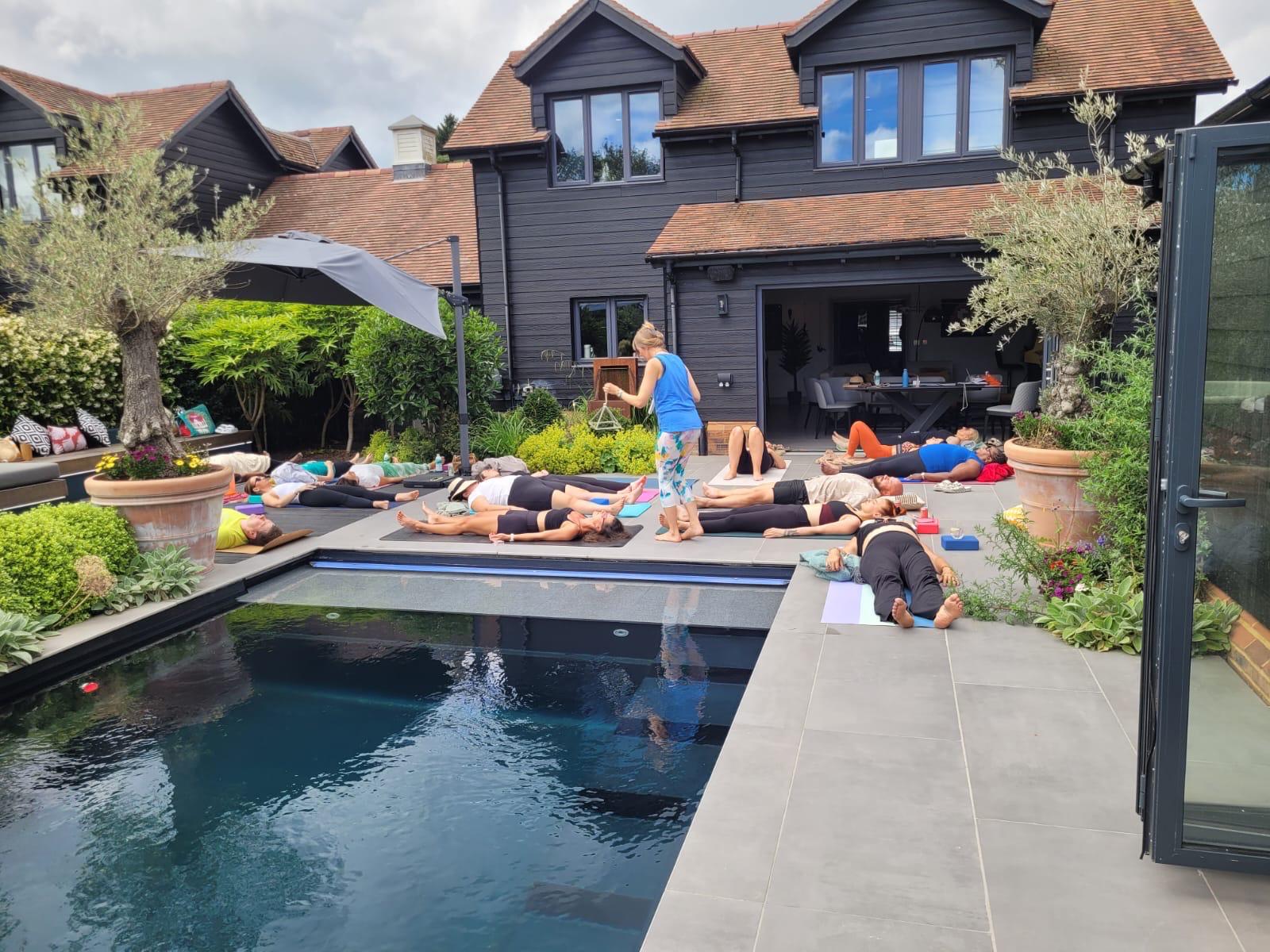Women training and relaxing together near Orpington